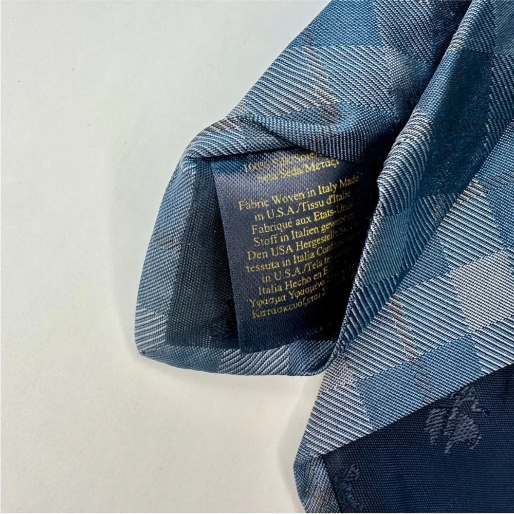 BROOKS BROTHERS Makers & Merchants Skinny/Slim Blue Checkered Silk Tie, 2.75”